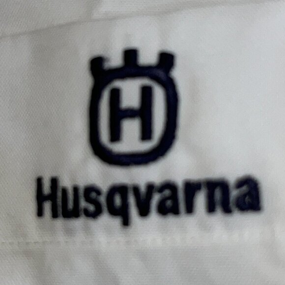HUSQVARNA Men's Embroidered Spellout Long Sleeve Button Down White Dress Shirt L - Picture 11 of 13